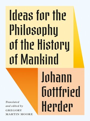cover image of Ideas for the Philosophy of the History of Mankind
